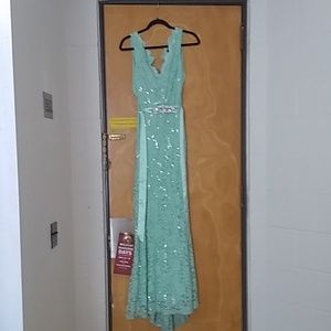 Sparkly Mint green prom dress